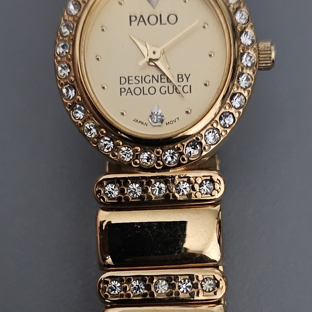Paolo Gold Watch with Crystal Accents